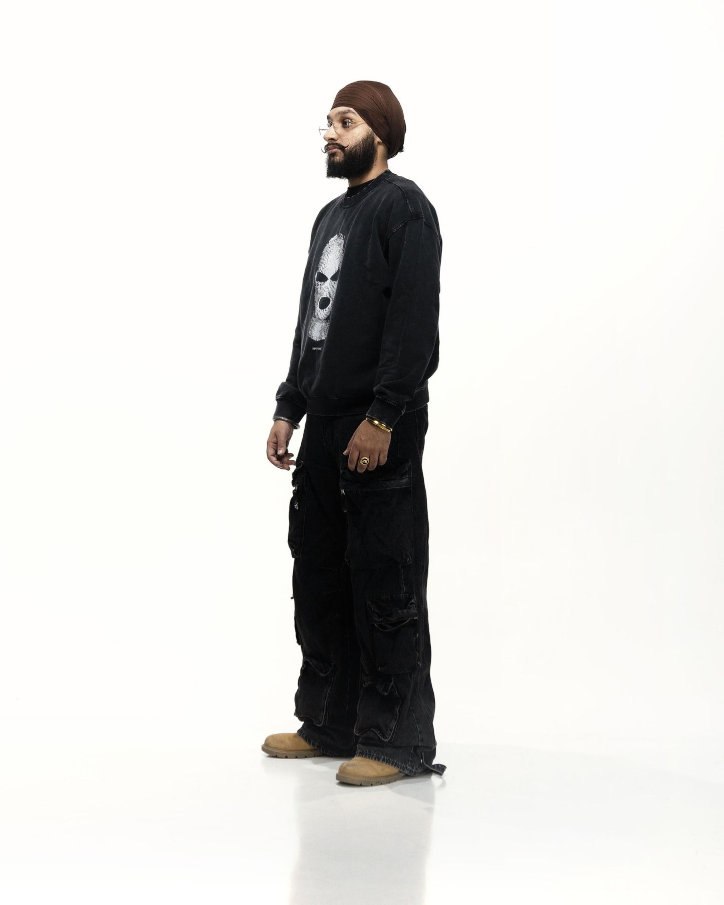 SKI MASK OVERSIZED FADED SWEATSHIRT - Drip by Rage