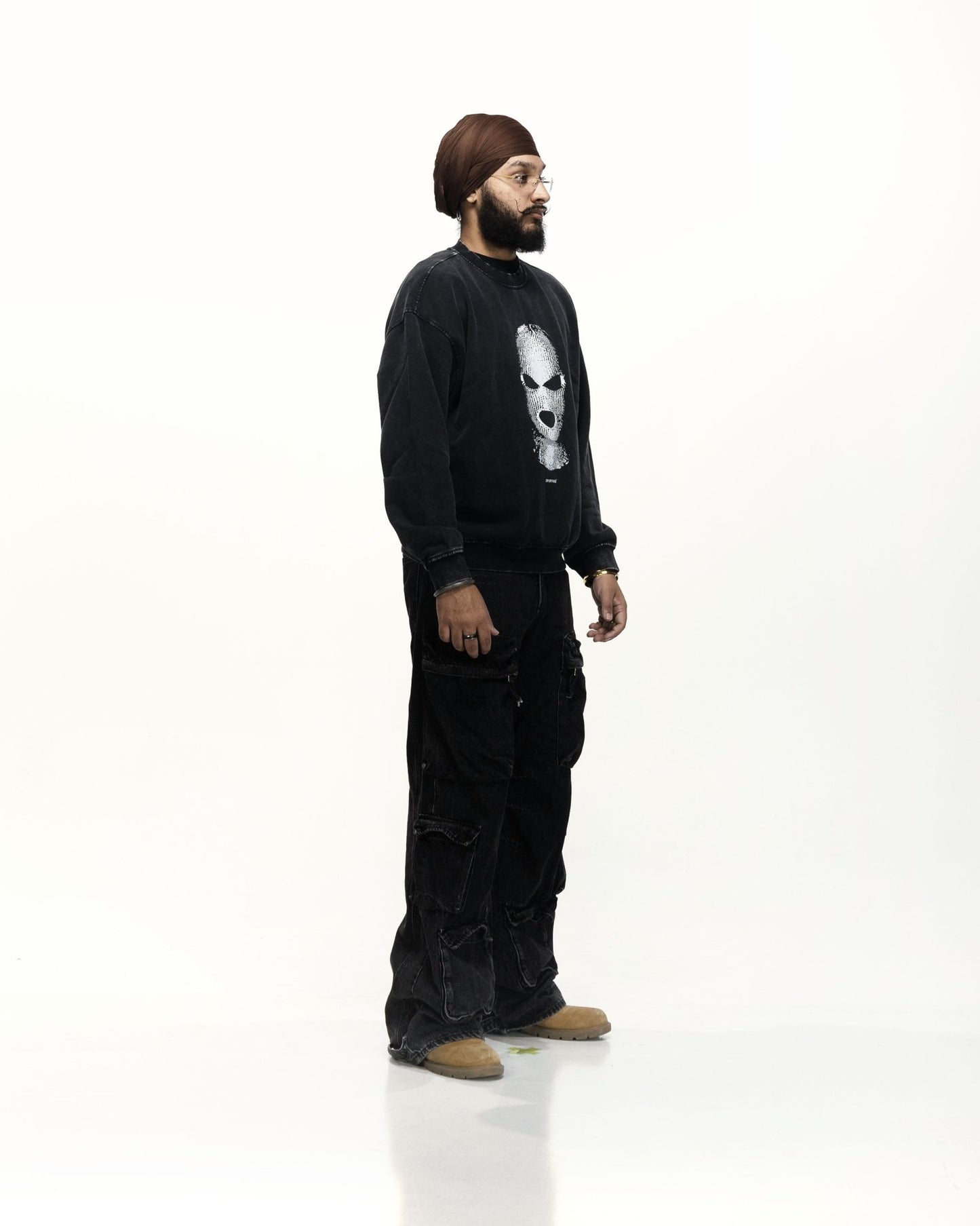 SKI MASK OVERSIZED FADED SWEATSHIRT - Drip by Rage