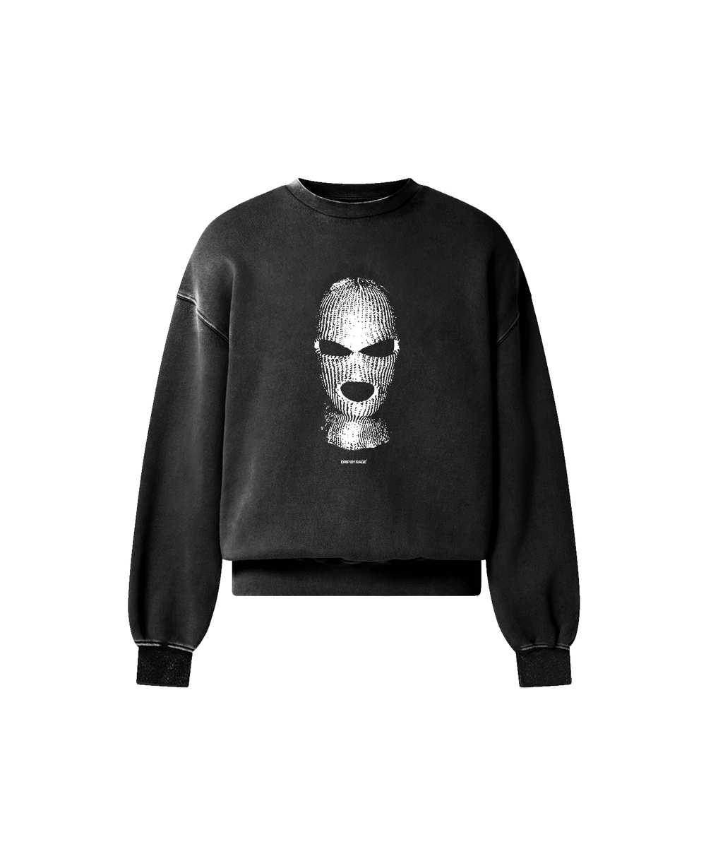 SKI MASK OVERSIZED FADED SWEATSHIRT - Drip by Rage