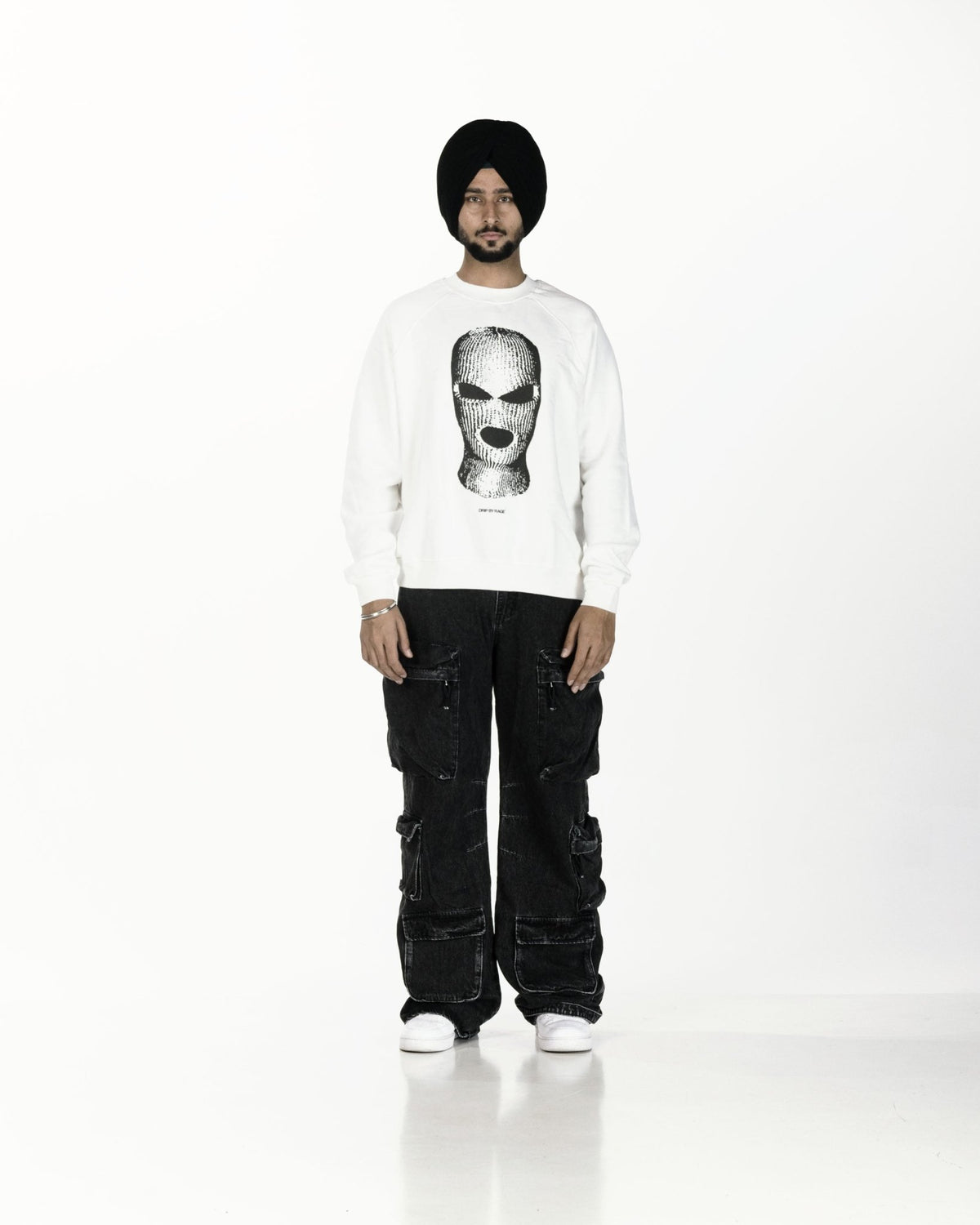 SKI MASK OVERSIZED SWEATSHIRT WHITE - Drip by Rage
