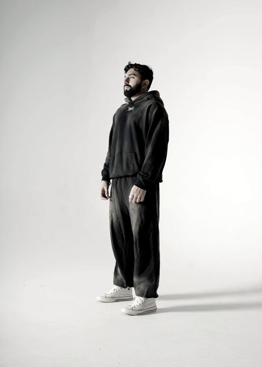 SMOKY BLACK FADED OVERSIZED PREMIUM HOODIE - Drip by Rage