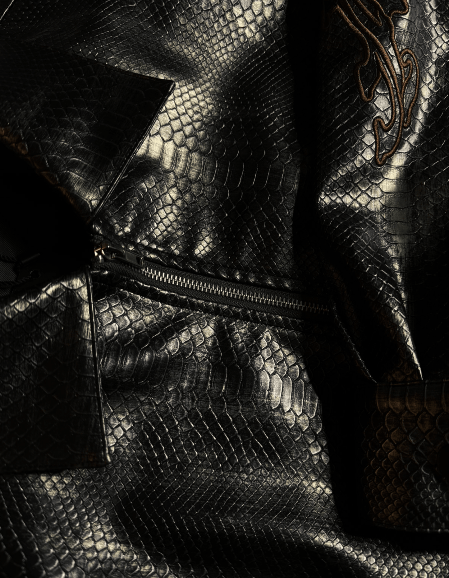 Snakeskin Leather Jacket - Drip by Rage