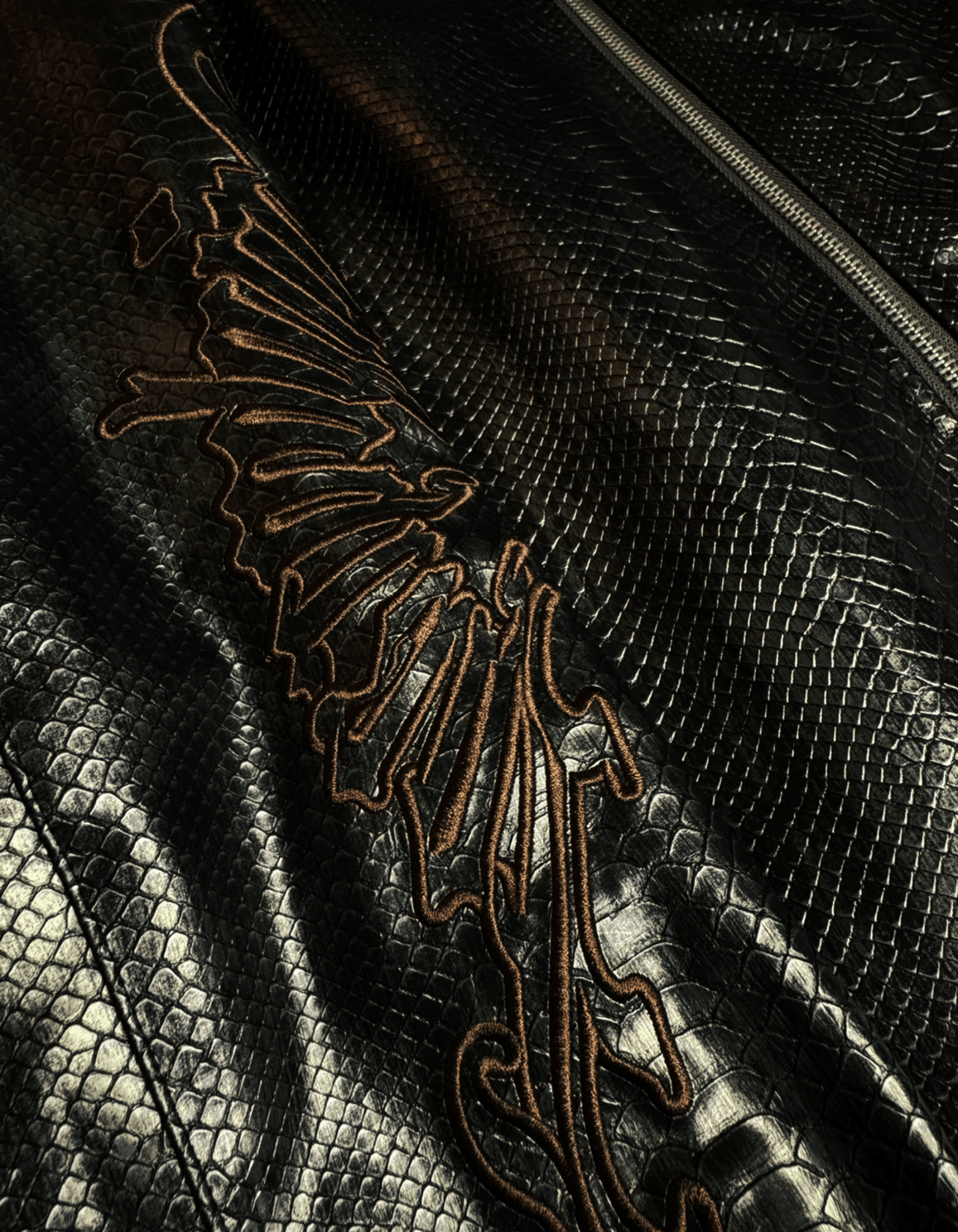 Snakeskin Leather Jacket - Drip by Rage