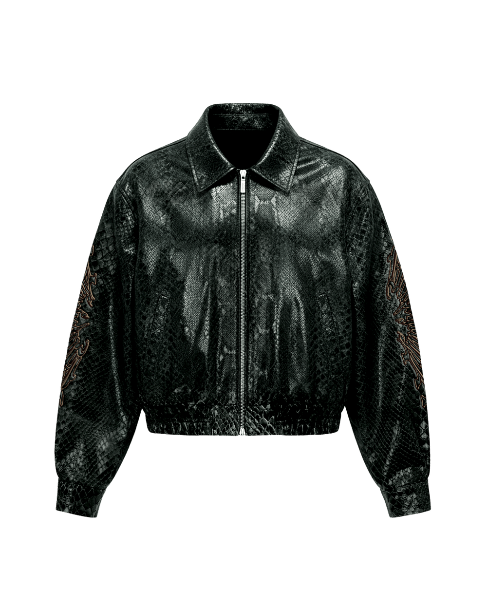 Snakeskin Leather Jacket - Drip by Rage