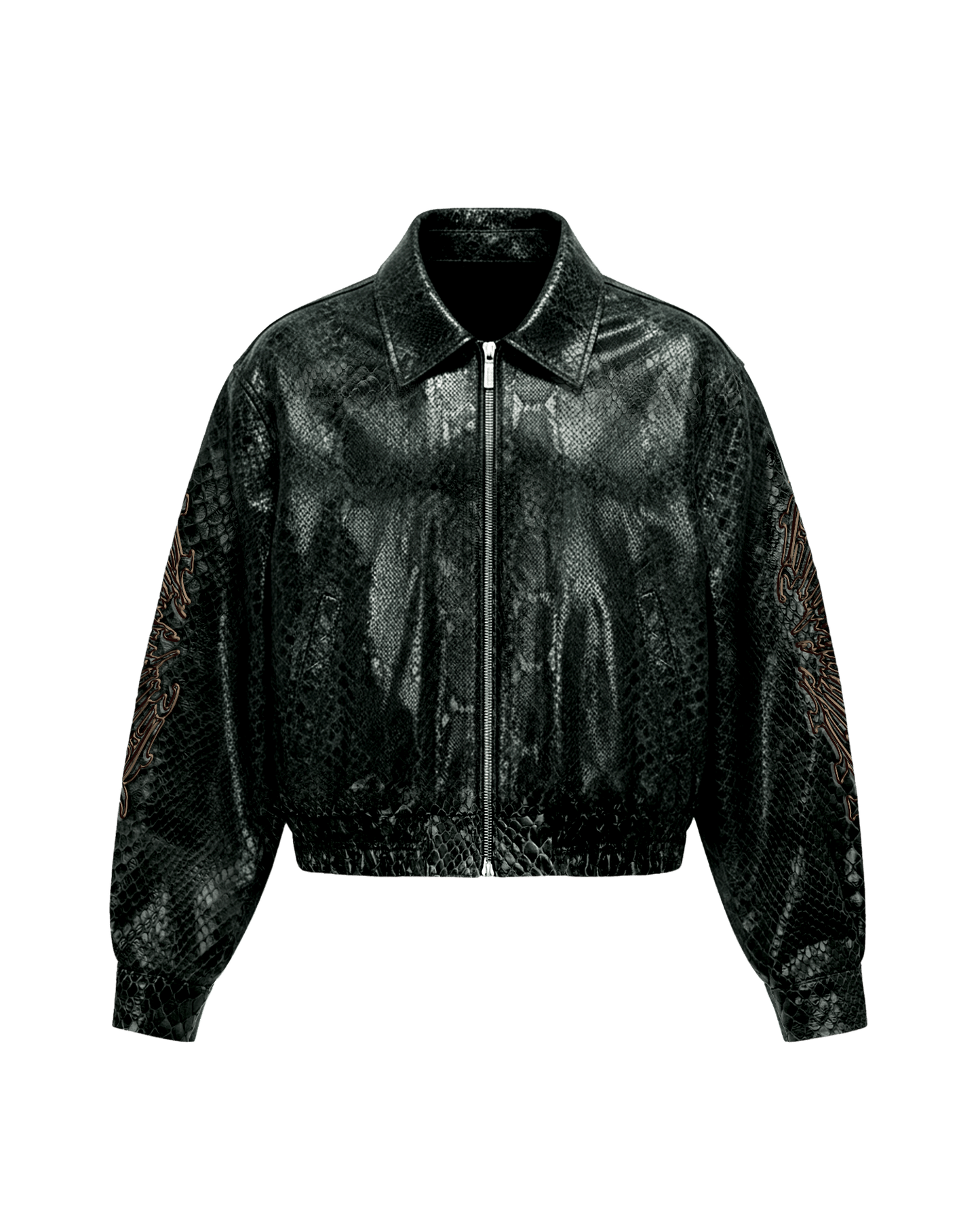 Snakeskin Leather Jacket - Drip by Rage