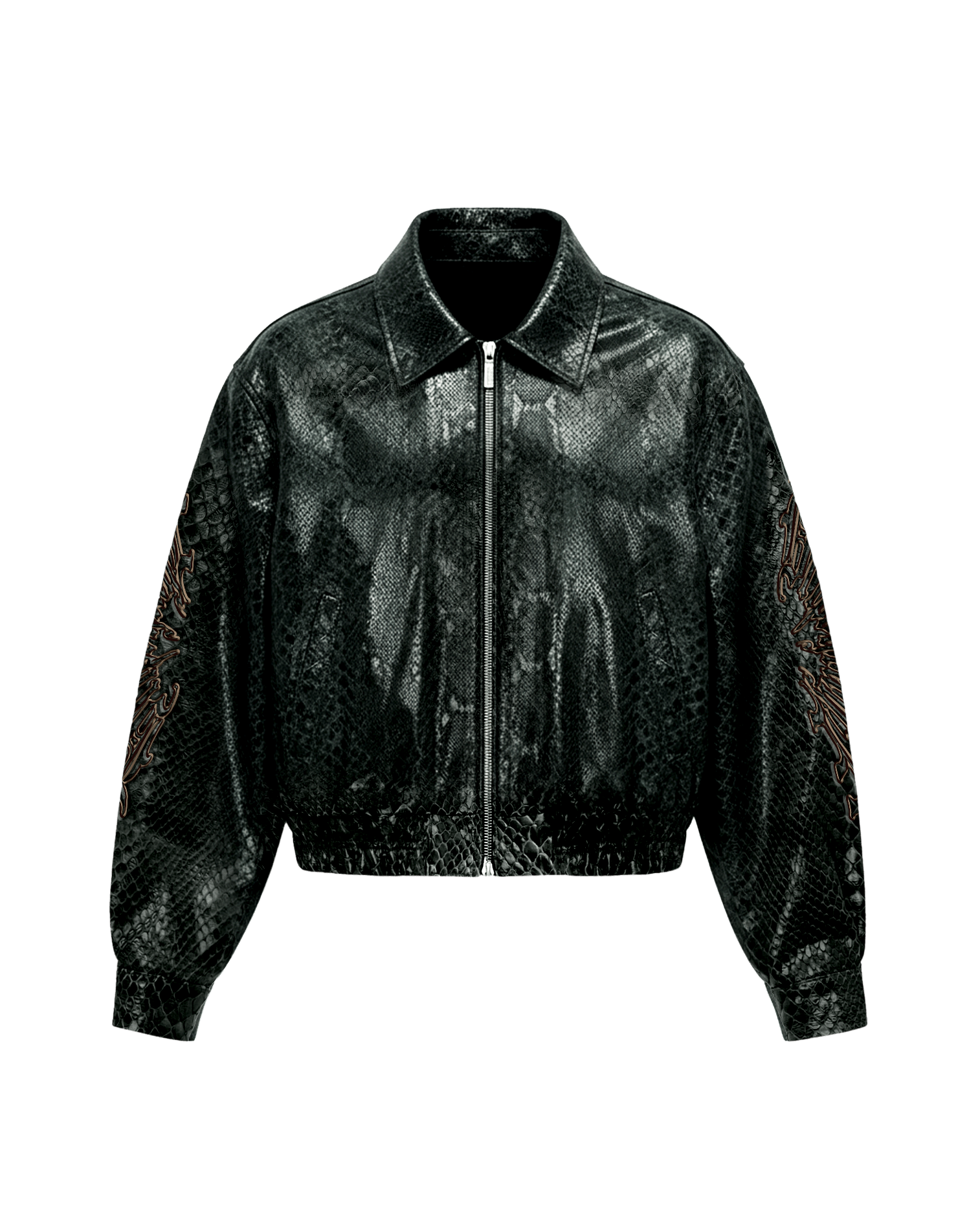 Snakeskin Leather Jacket - Drip by Rage