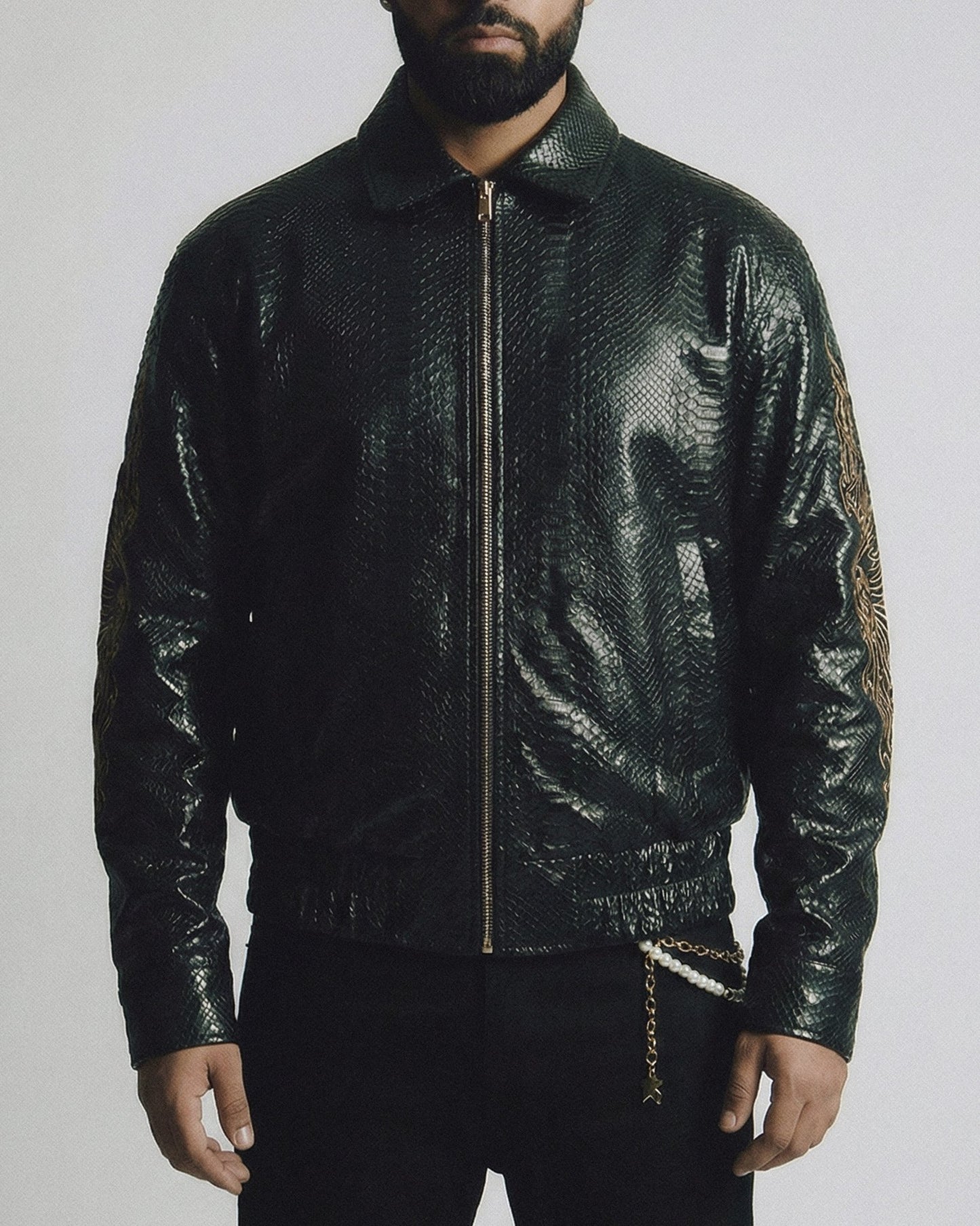 Snakeskin Leather Jacket - Drip by Rage