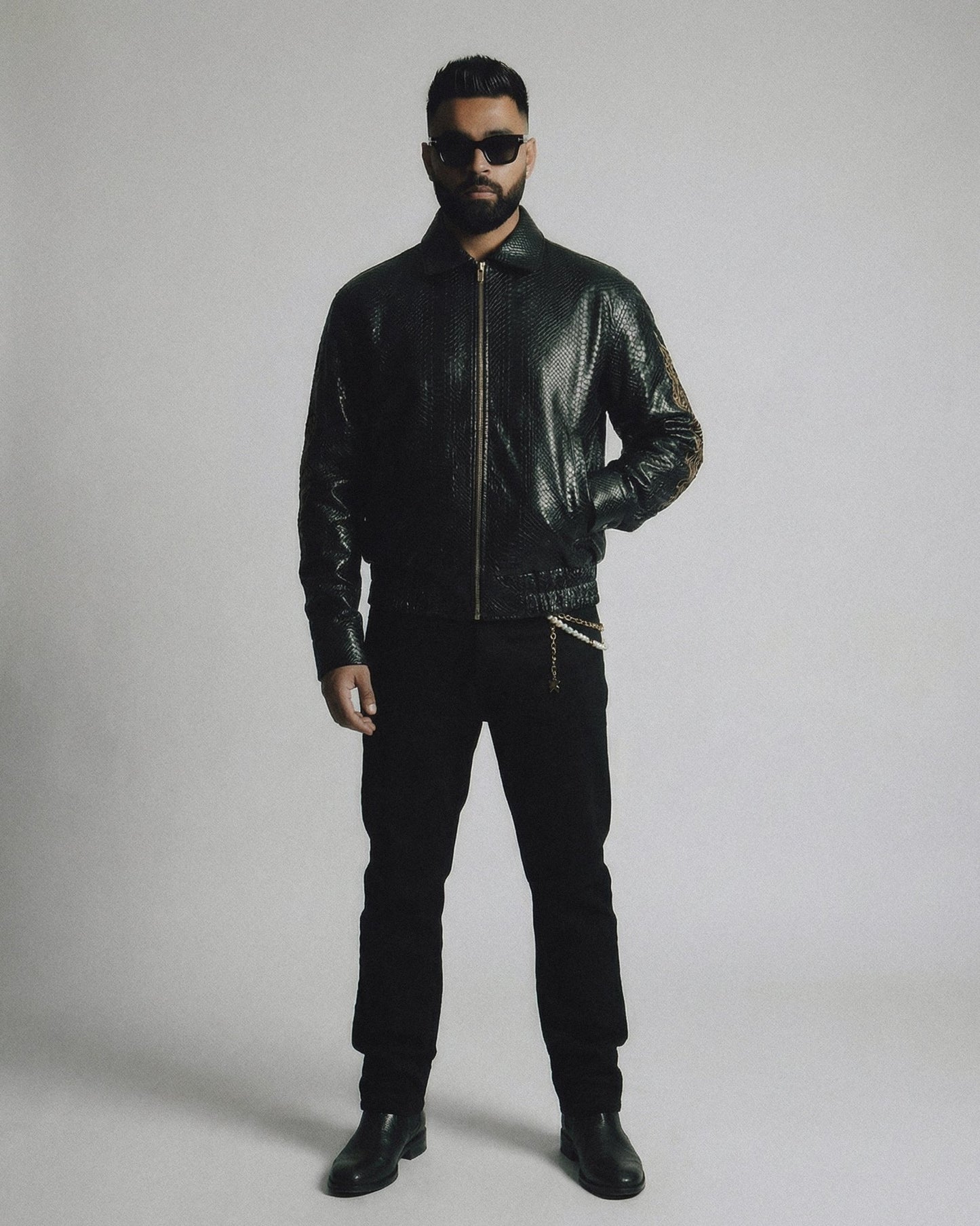 Snakeskin Leather Jacket - Drip by Rage
