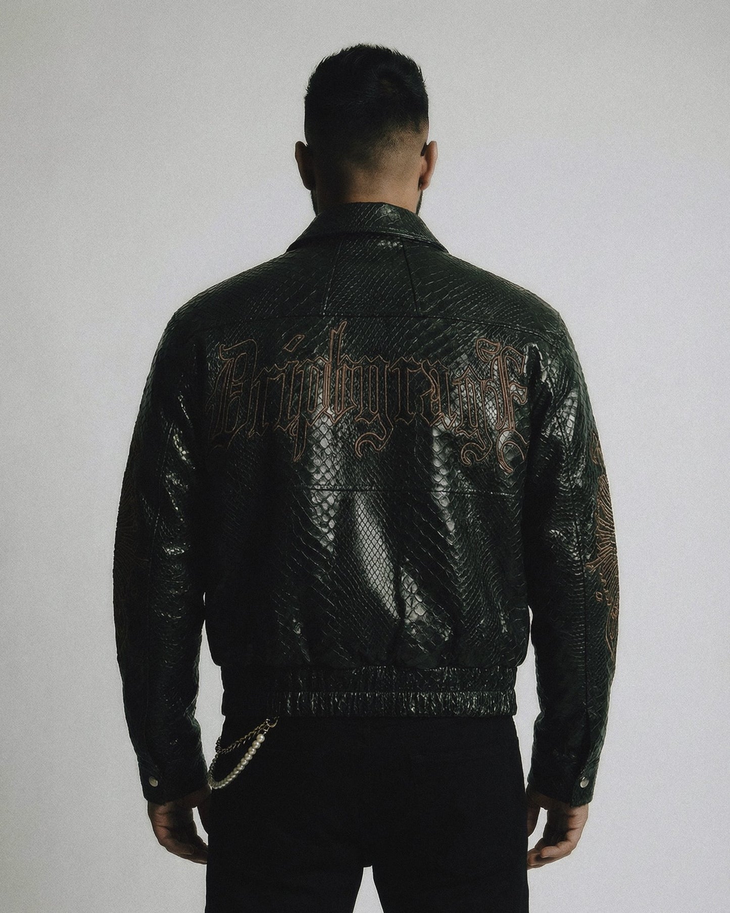 Snakeskin Leather Jacket - Drip by Rage