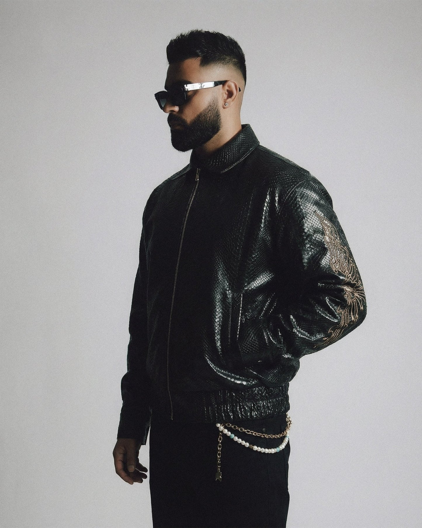 Snakeskin Leather Jacket - Drip by Rage