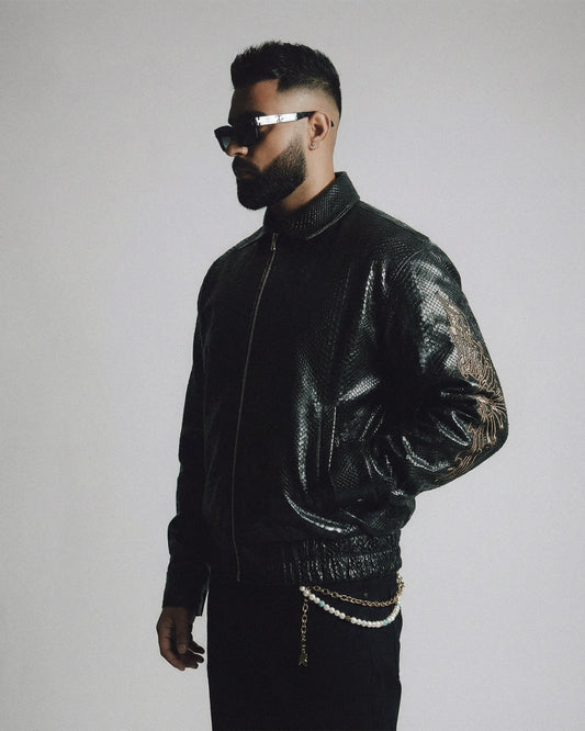 Snakeskin Leather Jacket - Drip by Rage