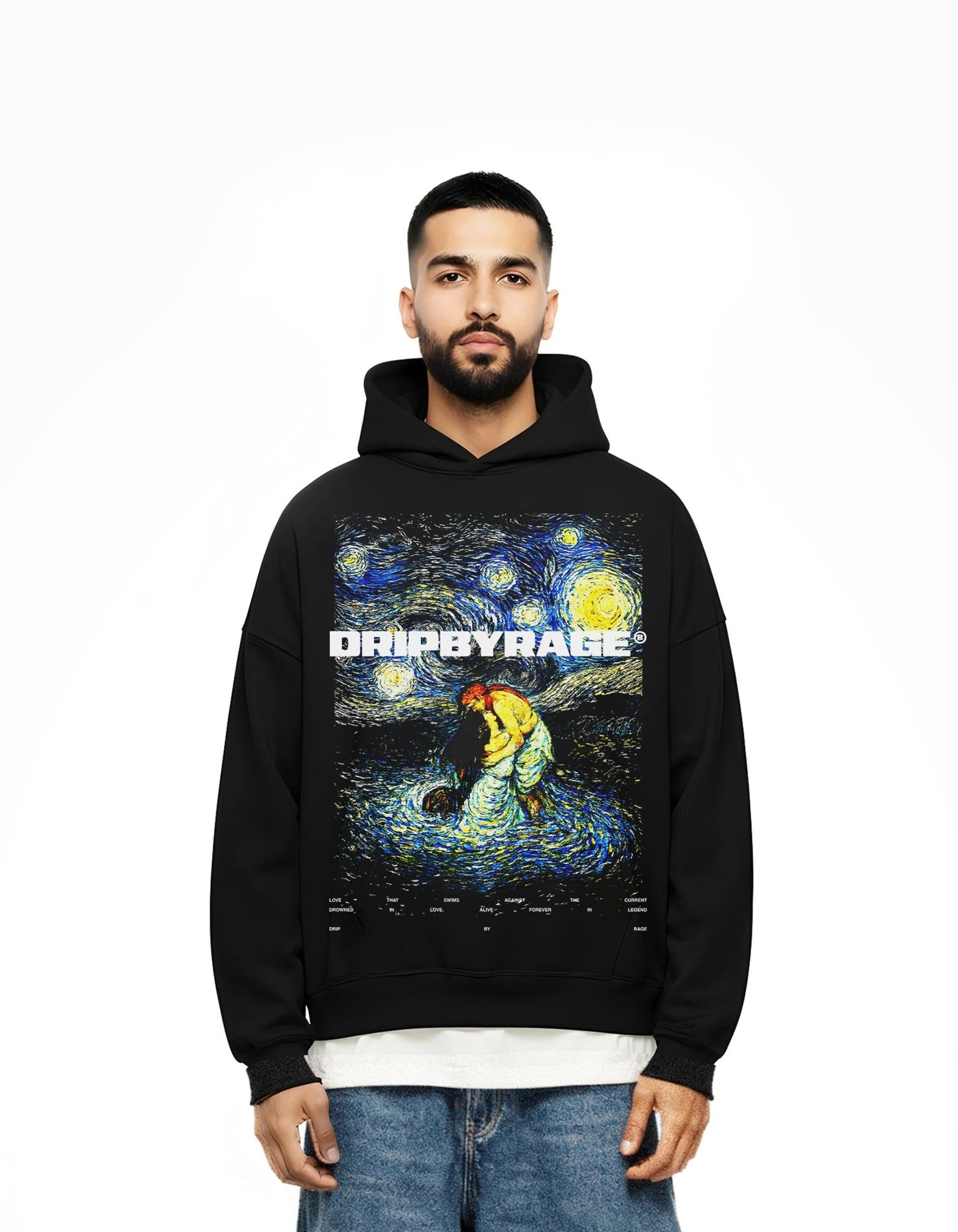 SOHNI MAHIWAL BIG PRINT SUN FADED BOXY HOODIE - Drip by Rage