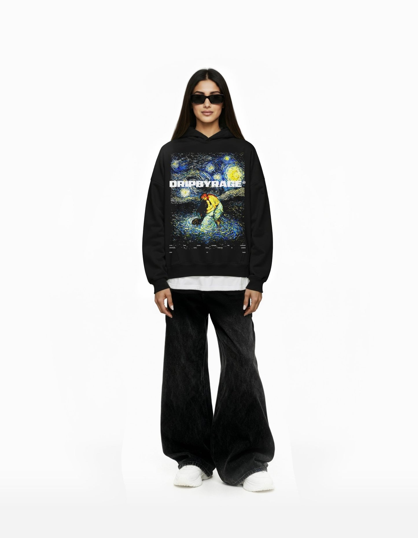 SOHNI MAHIWAL BIG PRINT SUN FADED BOXY HOODIE - Drip by Rage