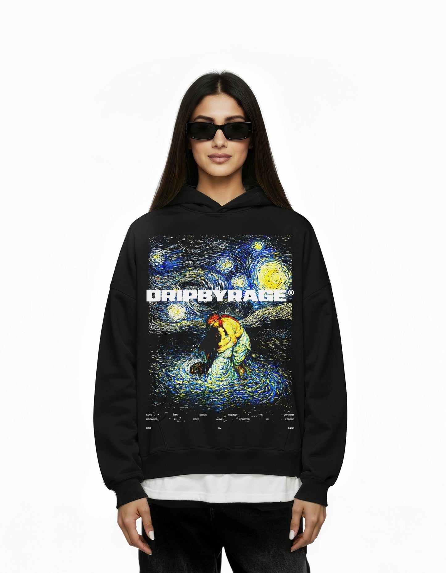 SOHNI MAHIWAL BIG PRINT SUN FADED BOXY HOODIE - Drip by Rage