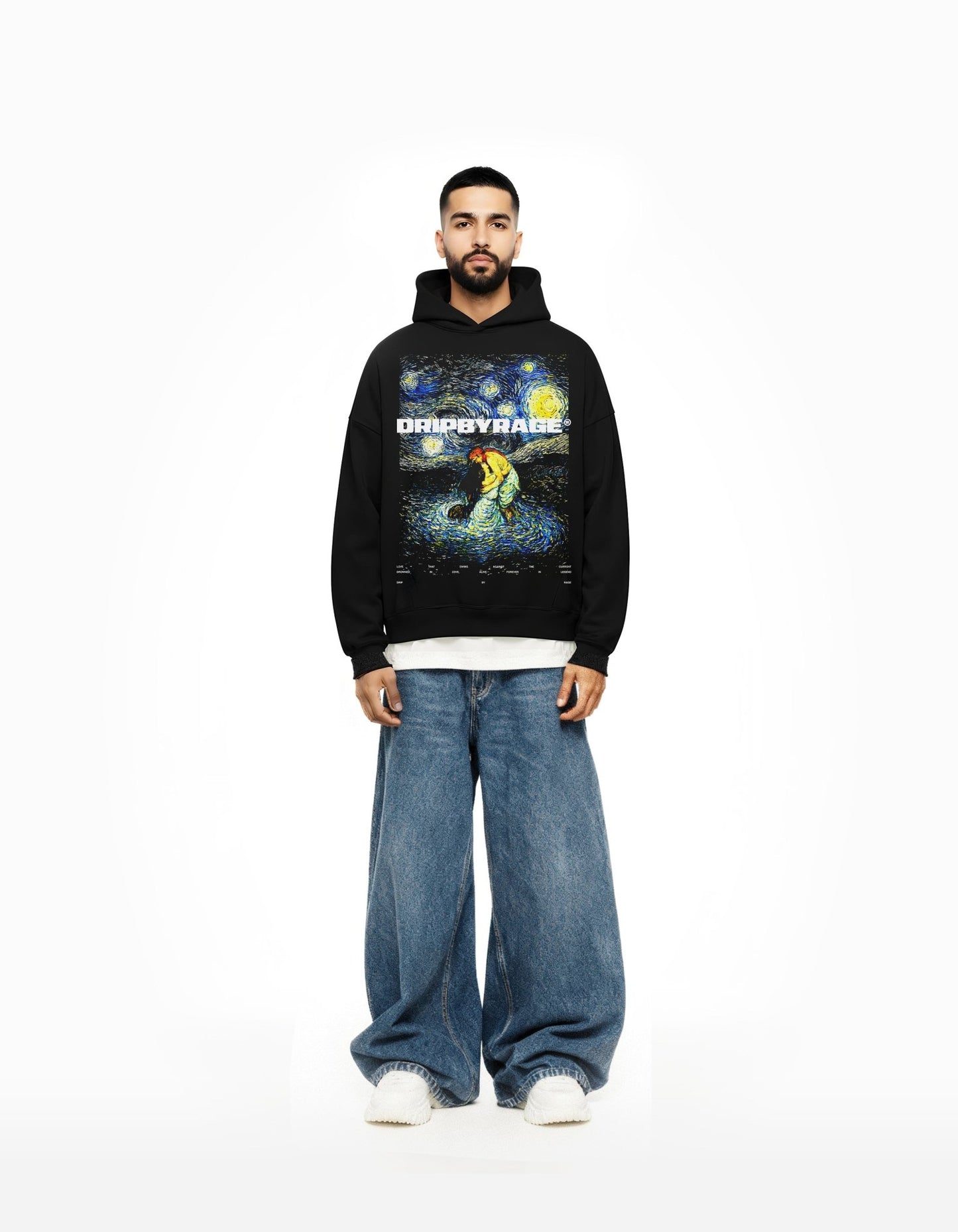 SOHNI MAHIWAL BIG PRINT SUN FADED BOXY HOODIE - Drip by Rage
