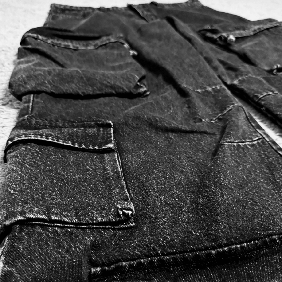 STONE WASHED CARGO DENIM - Drip by Rage