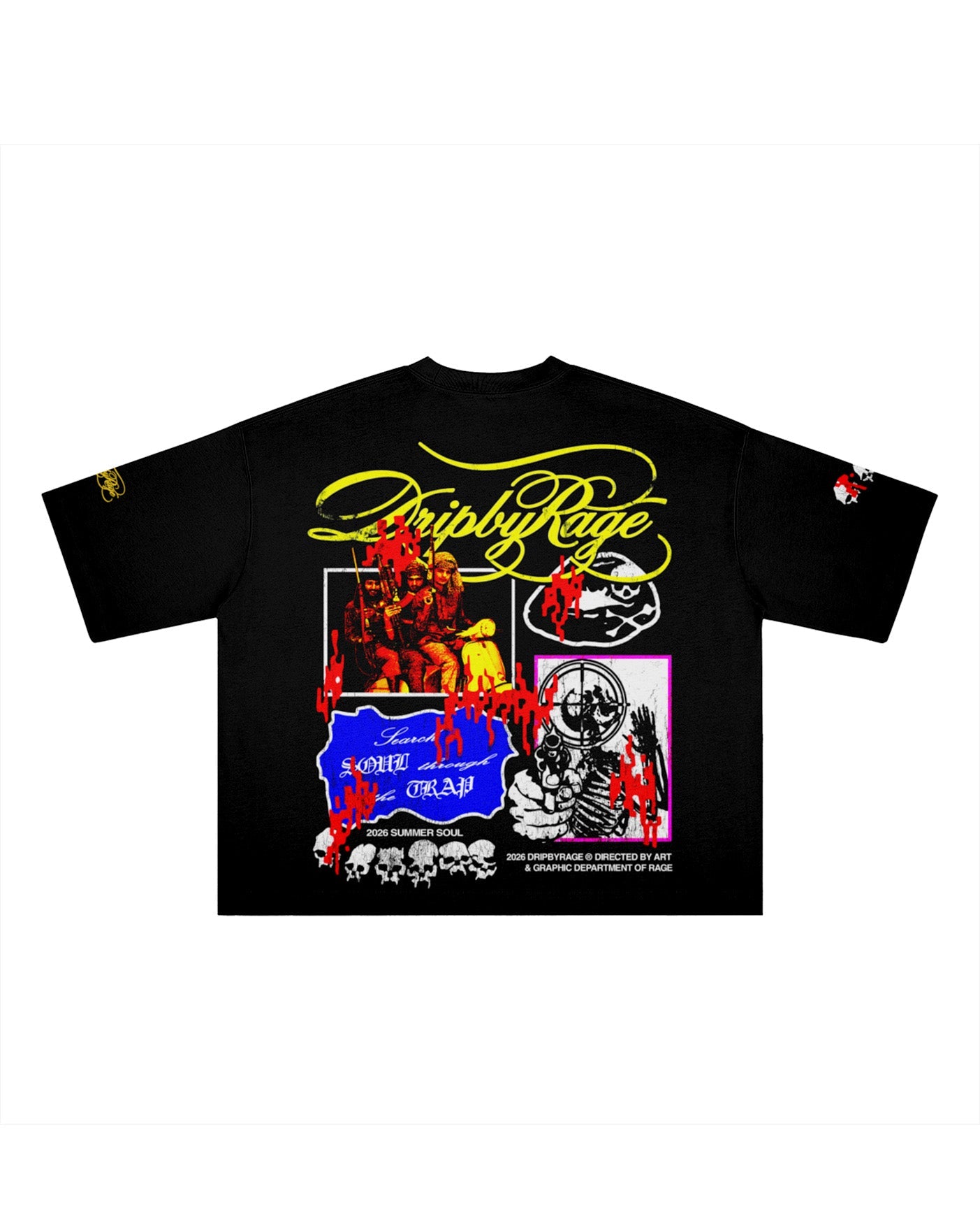STREET FURY DOUBLE PRINT BOXY T-SHIRT - Drip by Rage