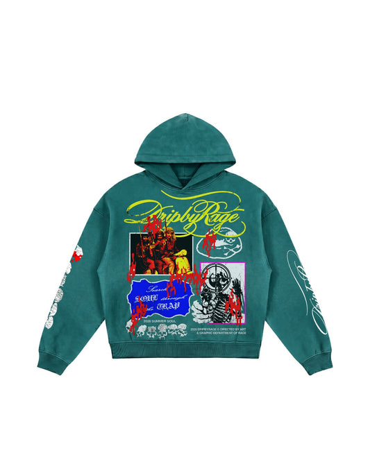 STREET FURY OVERSIZED FADED HOODIE - Drip by Rage