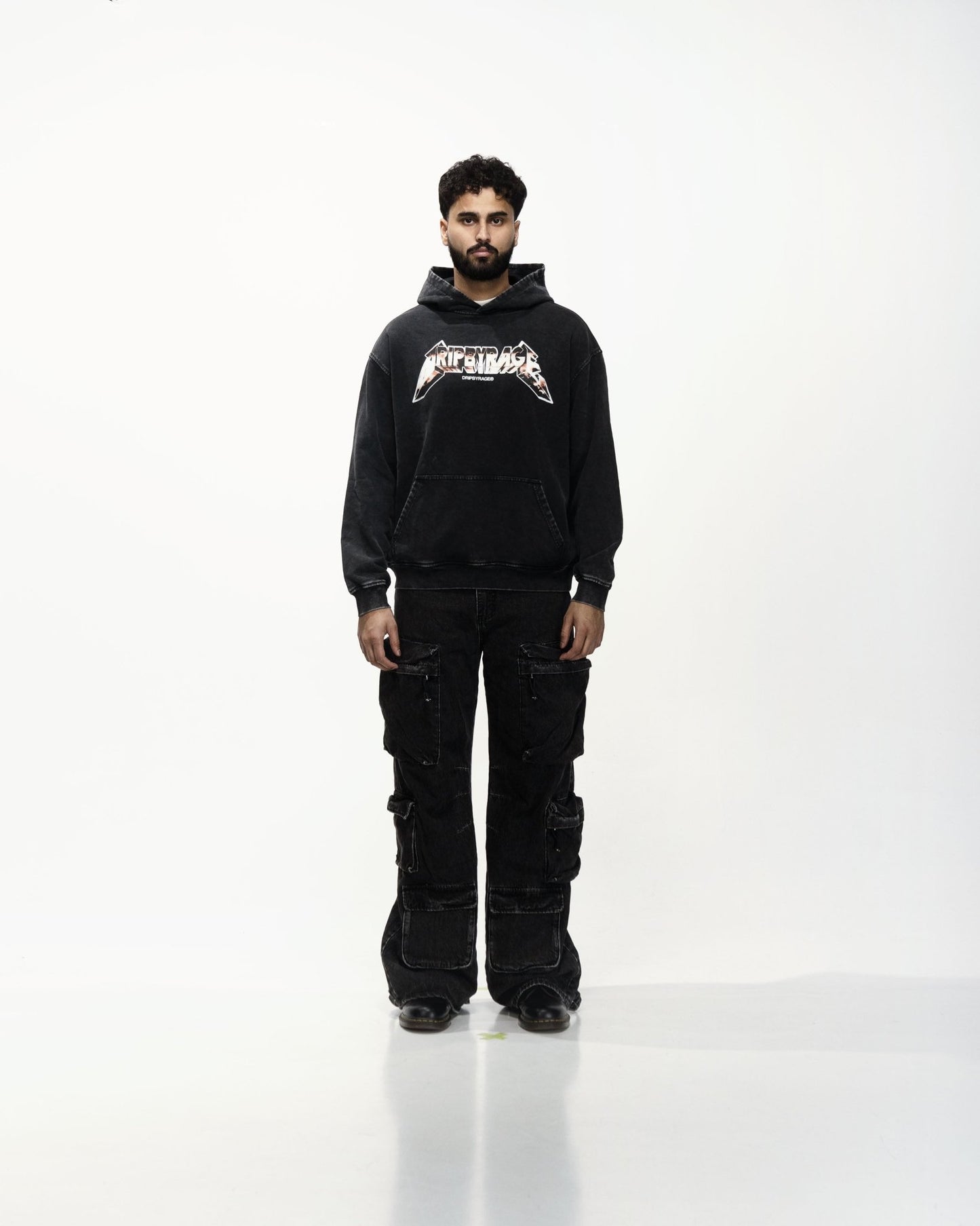 SWORD OF JUSTICE OVERSIZED FADED HOODIE - Drip by Rage
