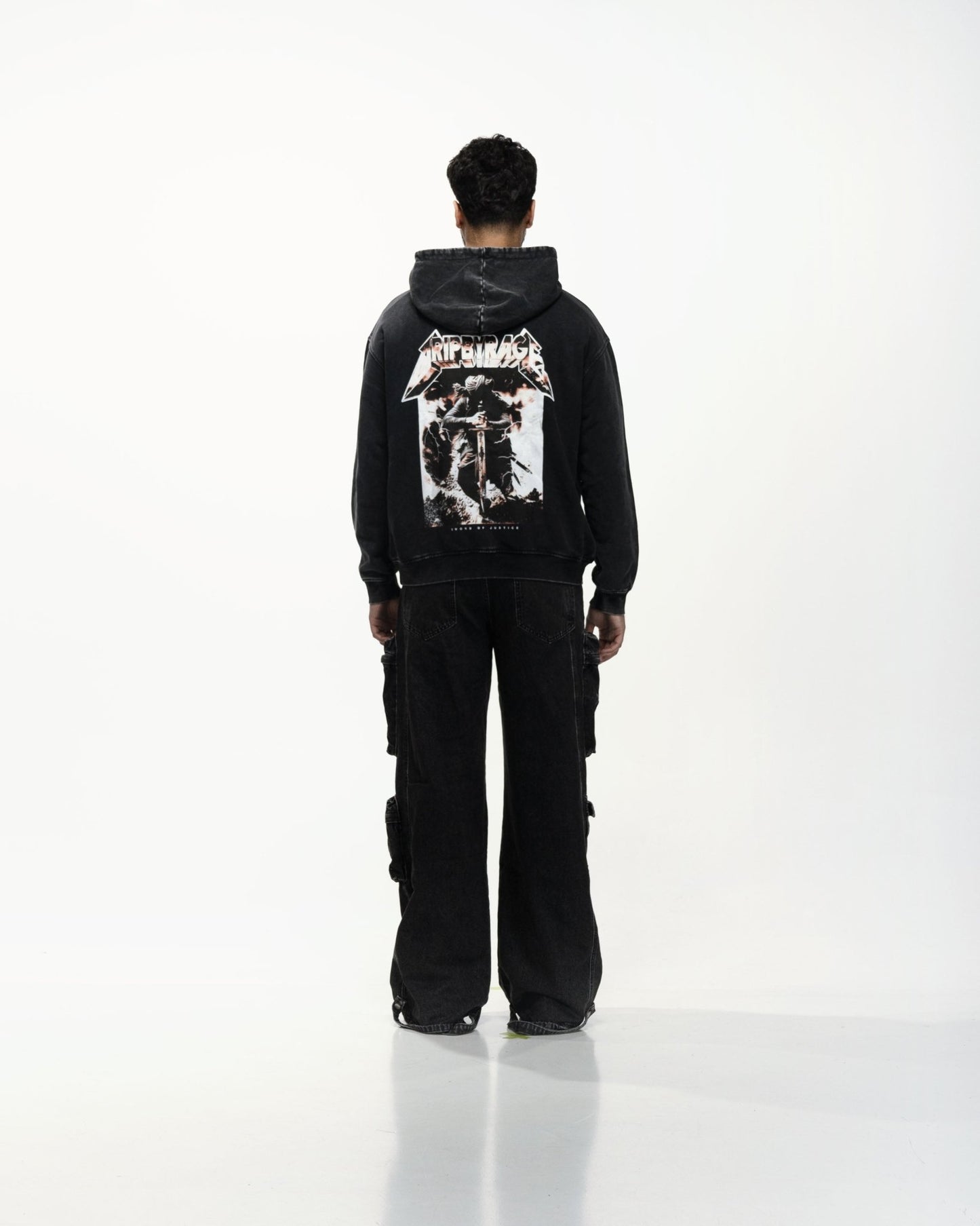 SWORD OF JUSTICE OVERSIZED FADED HOODIE - Drip by Rage