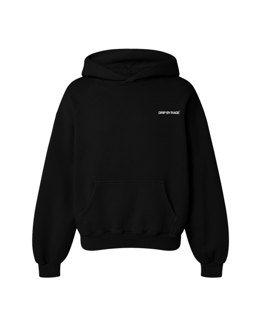 BLACK OVERSIZED FLEECE HOODIE