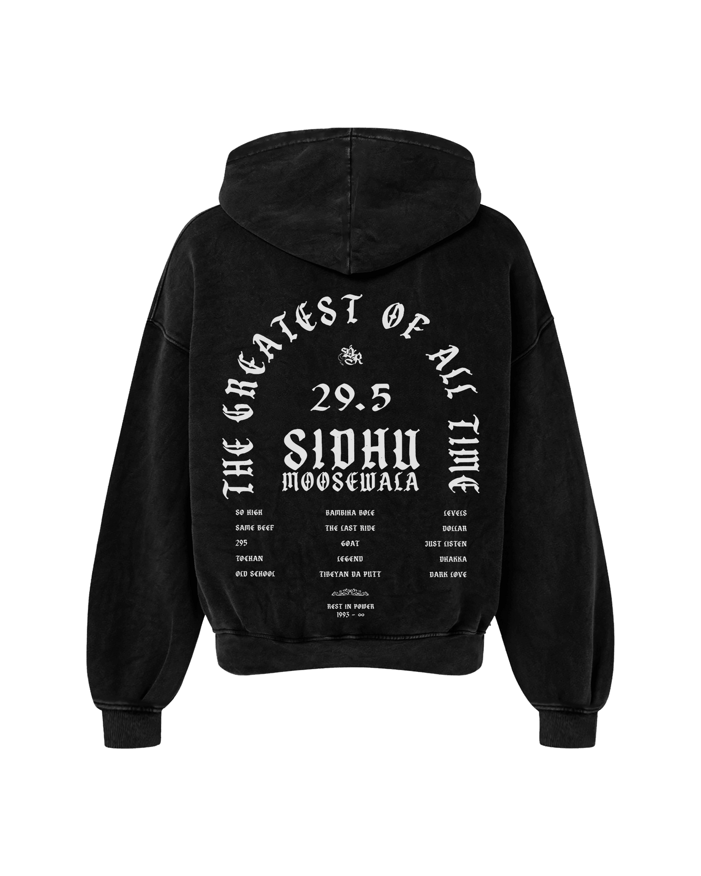THE GOAT OVERSIZED FADED HOODIE BLACK - Drip by Rage