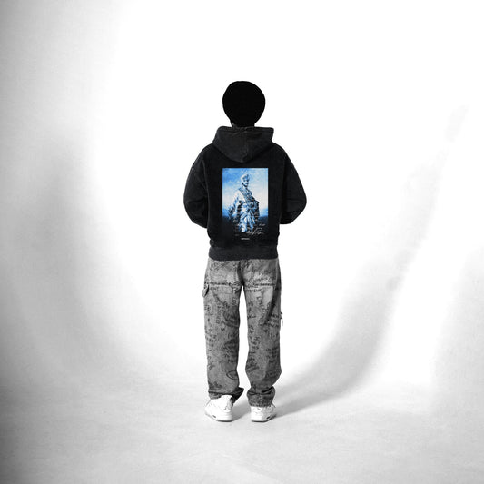 THE LAST KING OVERSIZED FADED HOODIE BLACK - Drip by Rage