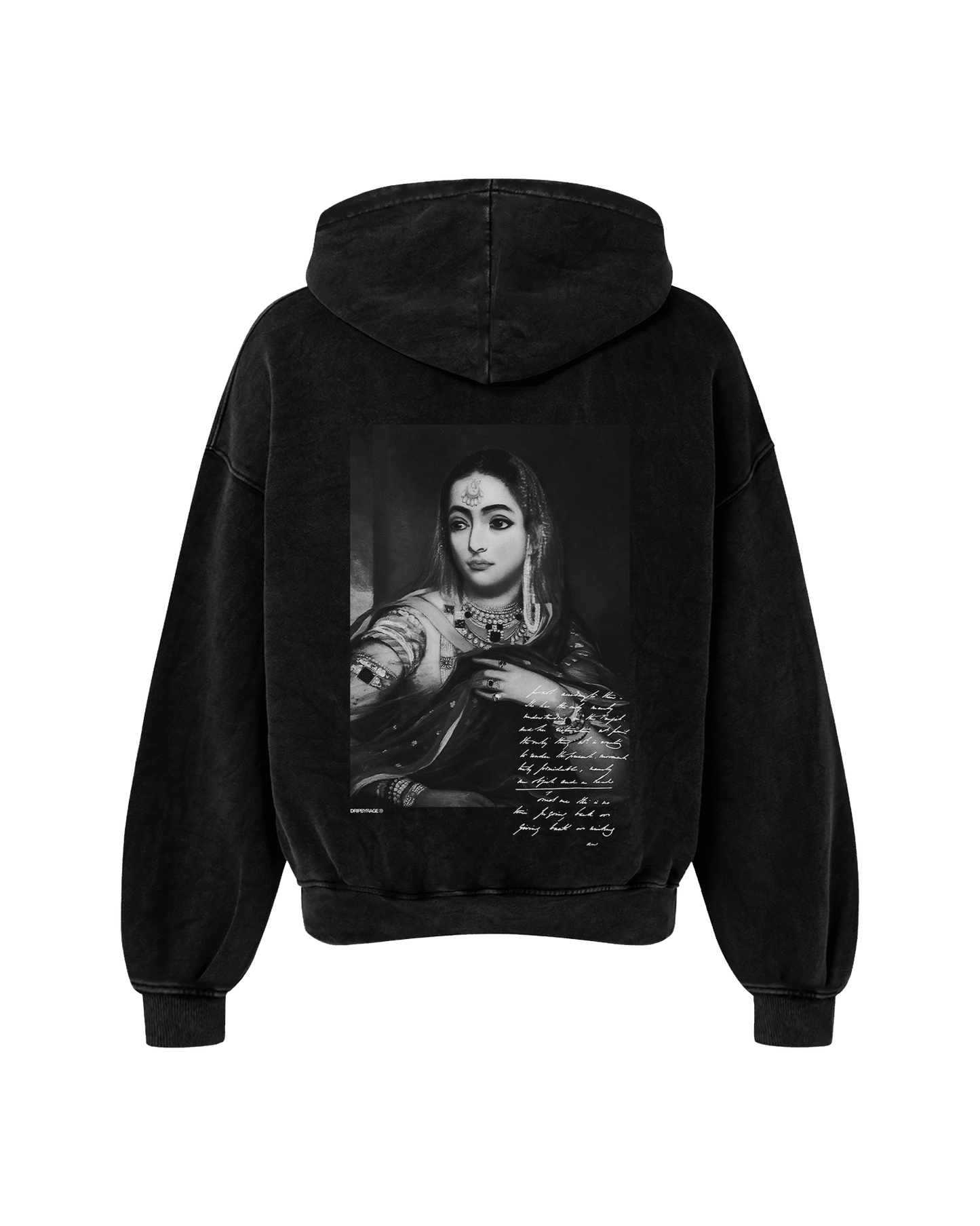 THE LAST QUEEN OVERSIZED FADED HOODIE BLACK - Drip by Rage
