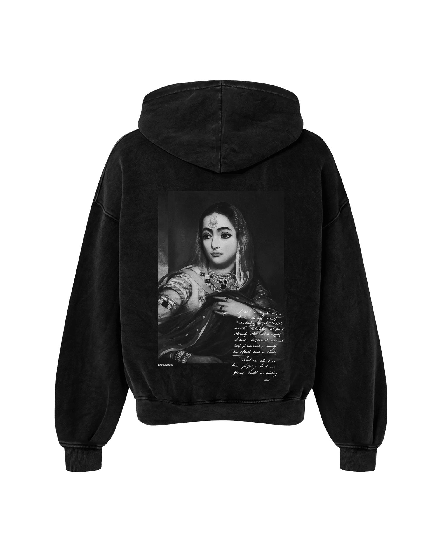 THE LAST QUEEN OVERSIZED FADED HOODIE BLACK - Drip by Rage