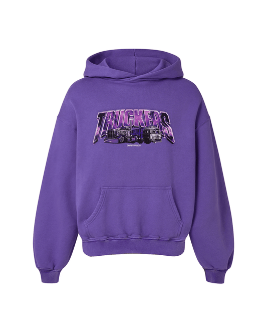 TRUCKERS PURPLE OVERSIZED FADED HOODIE HAZE - Drip by Rage
