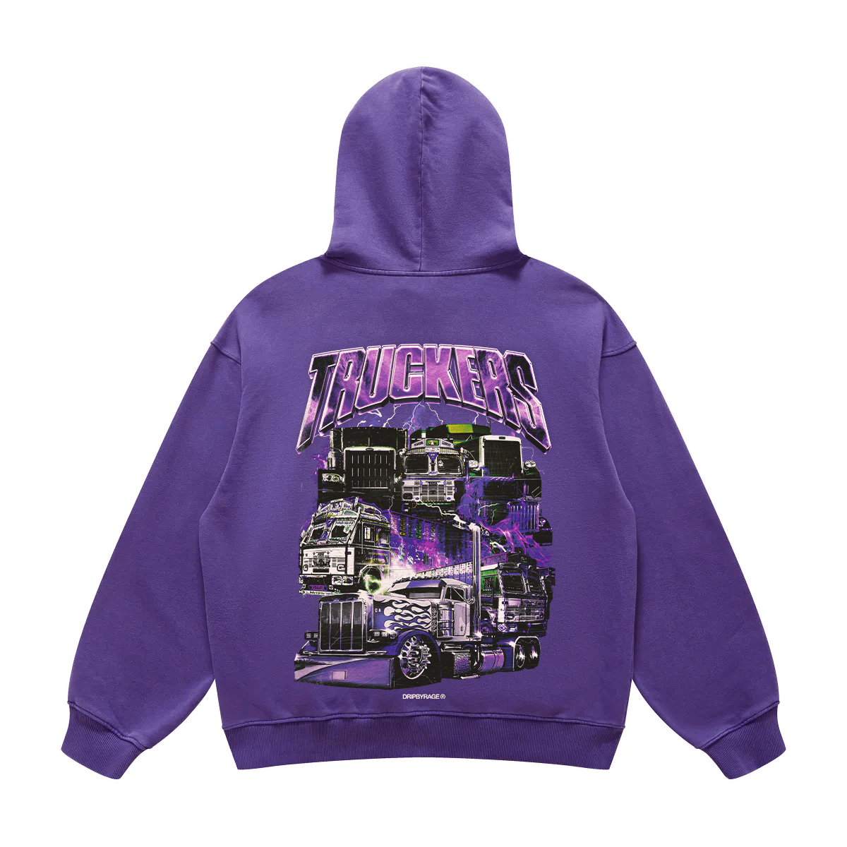 TRUCKERS PURPLE OVERSIZED FADED HOODIE HAZE - Drip by Rage