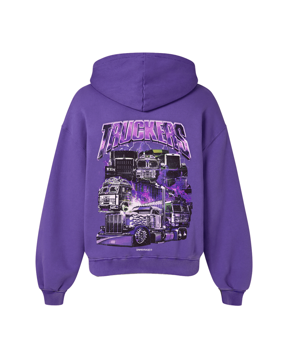 TRUCKERS PURPLE OVERSIZED FADED HOODIE HAZE - Drip by Rage