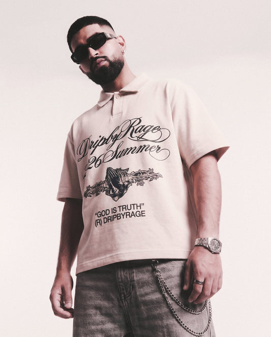 TRUTH OVERSIZED POLO T-SHIRT - Drip by Rage