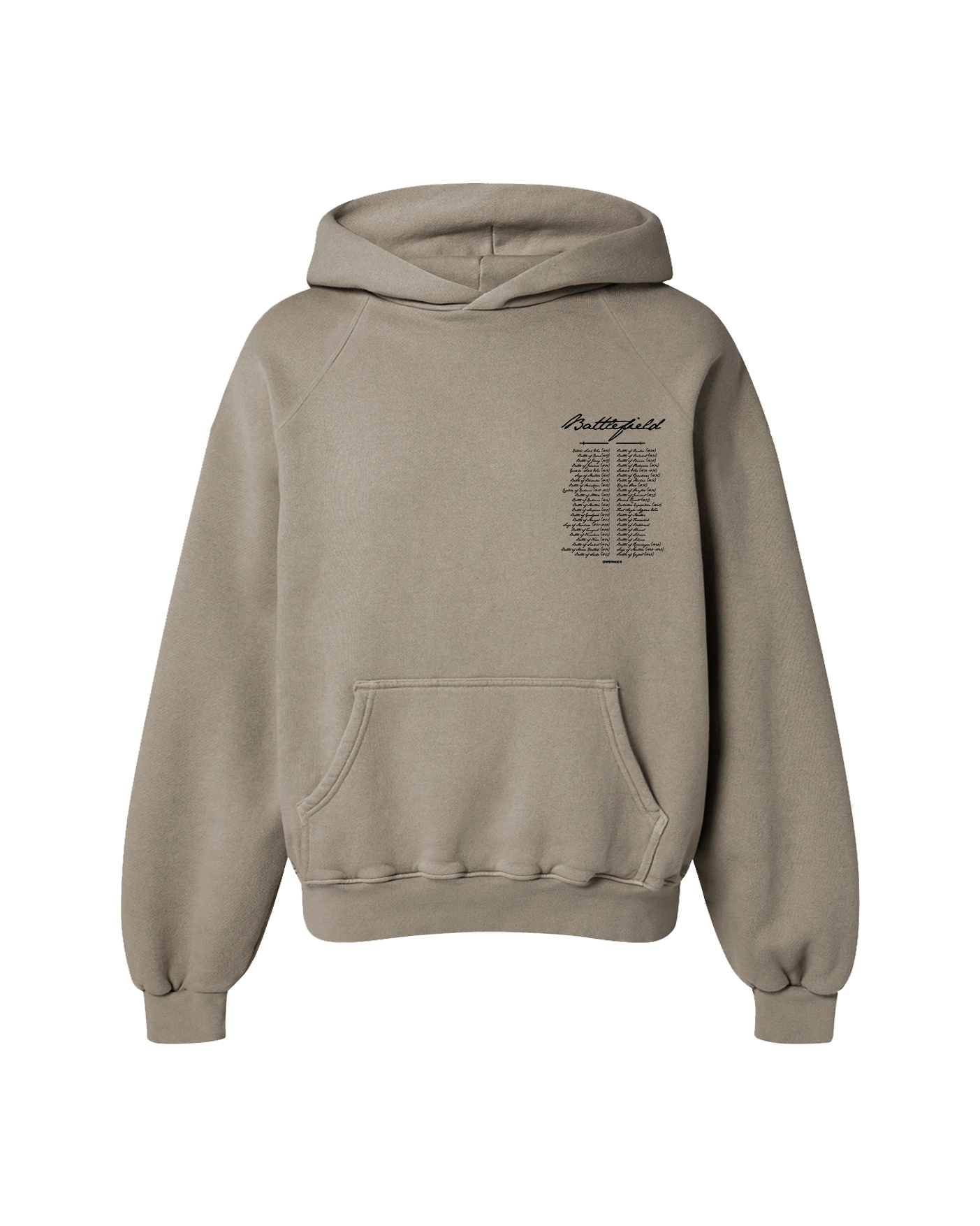 WAR OVERSIZED FLEECE HOODIE CAMEL