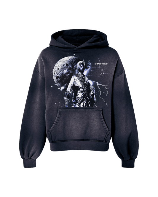 MOONLIGHT OVERSIZED PREMIUM FADED HOODIE BLUE