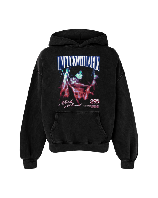 UNFUCKWITHABLE OVERSIZED FADED HOODIE BLACK - Drip by Rage