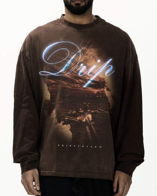 VILLAGE OVERSIZED FADED LONG SLEEVE - Drip by Rage