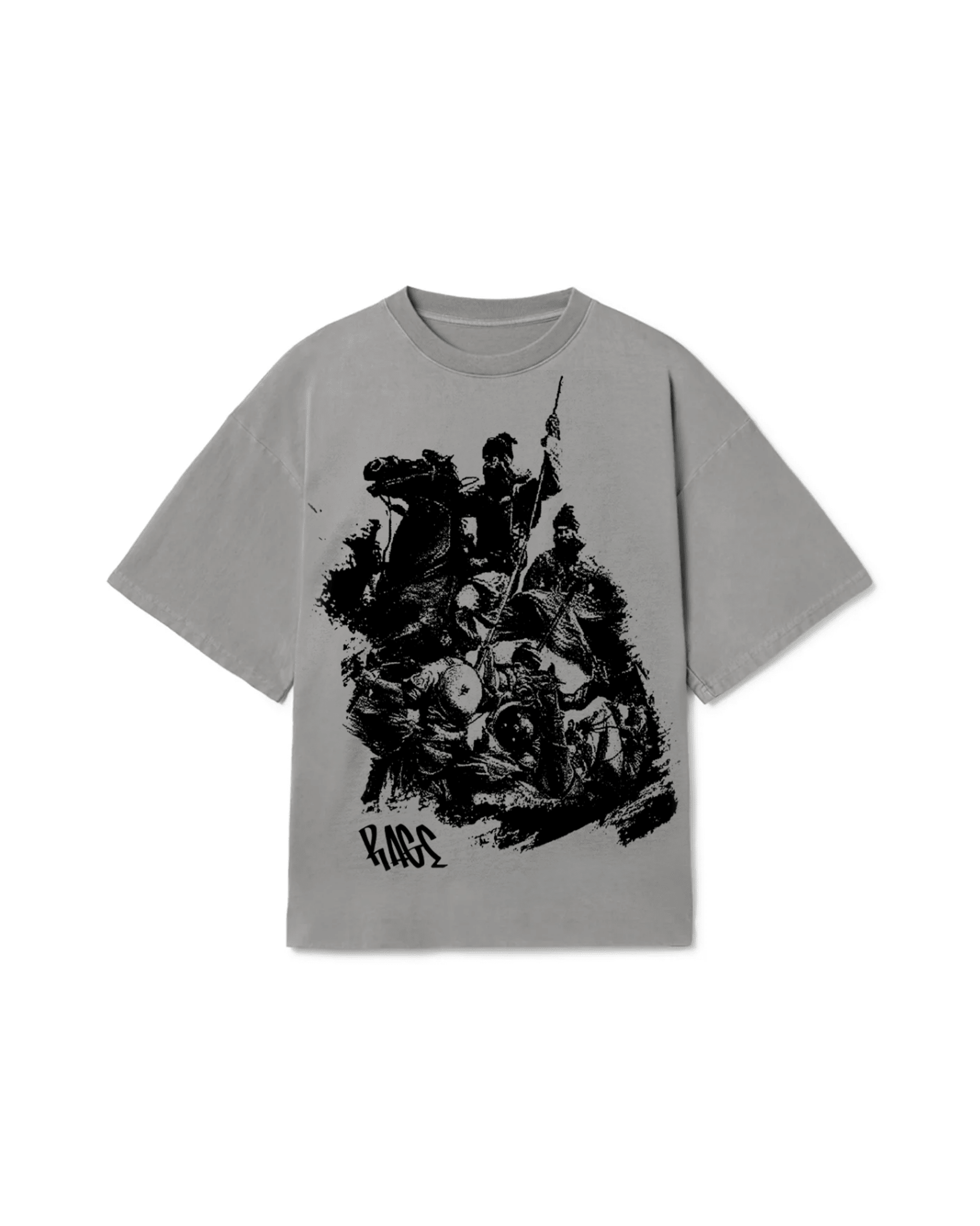 WAR RAGE OVERSIZED FADED T-SHIRT GREY - Drip by Rage