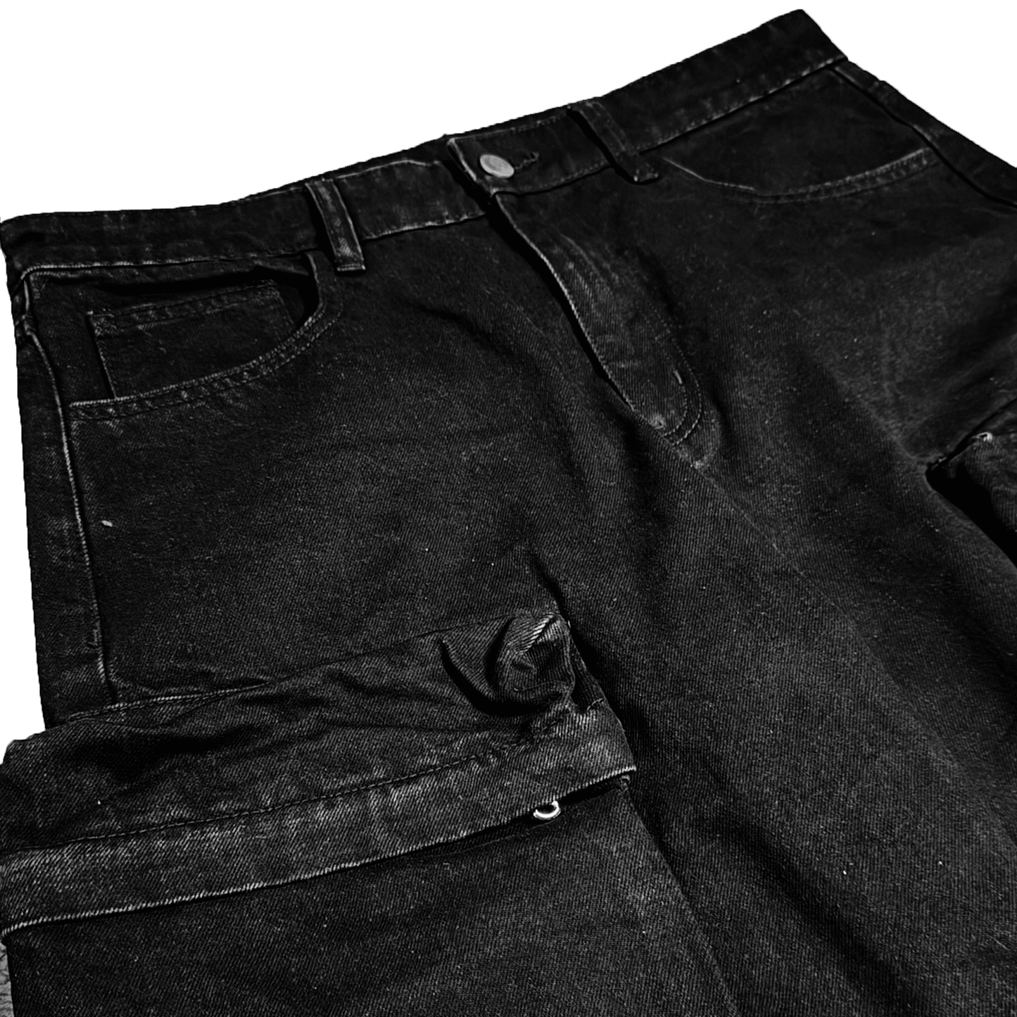 WASHED BLACK CARGO DENIM - Drip by Rage