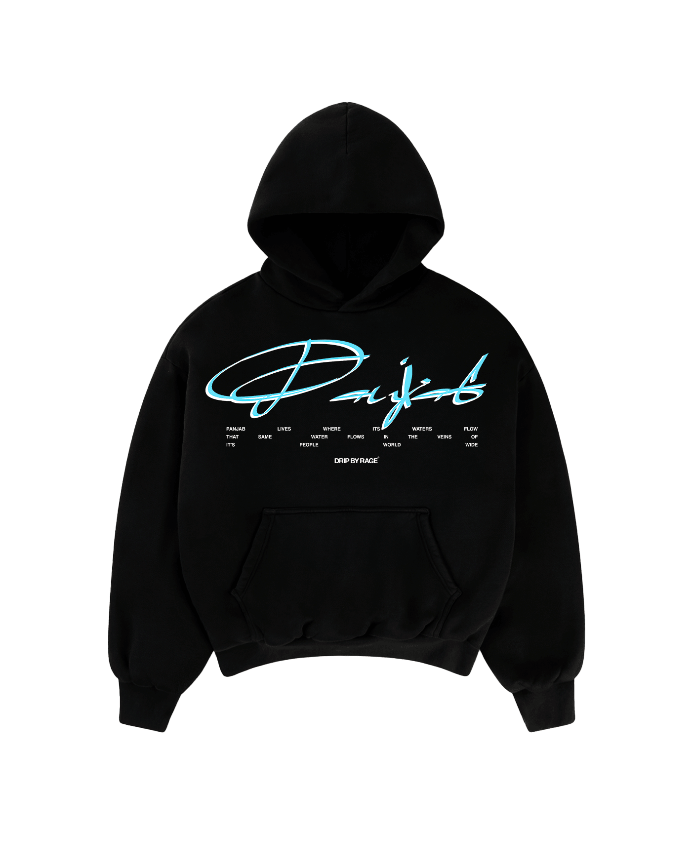 WATER OF PANJAB SUN FADED BOXY HOODIE - Drip by Rage