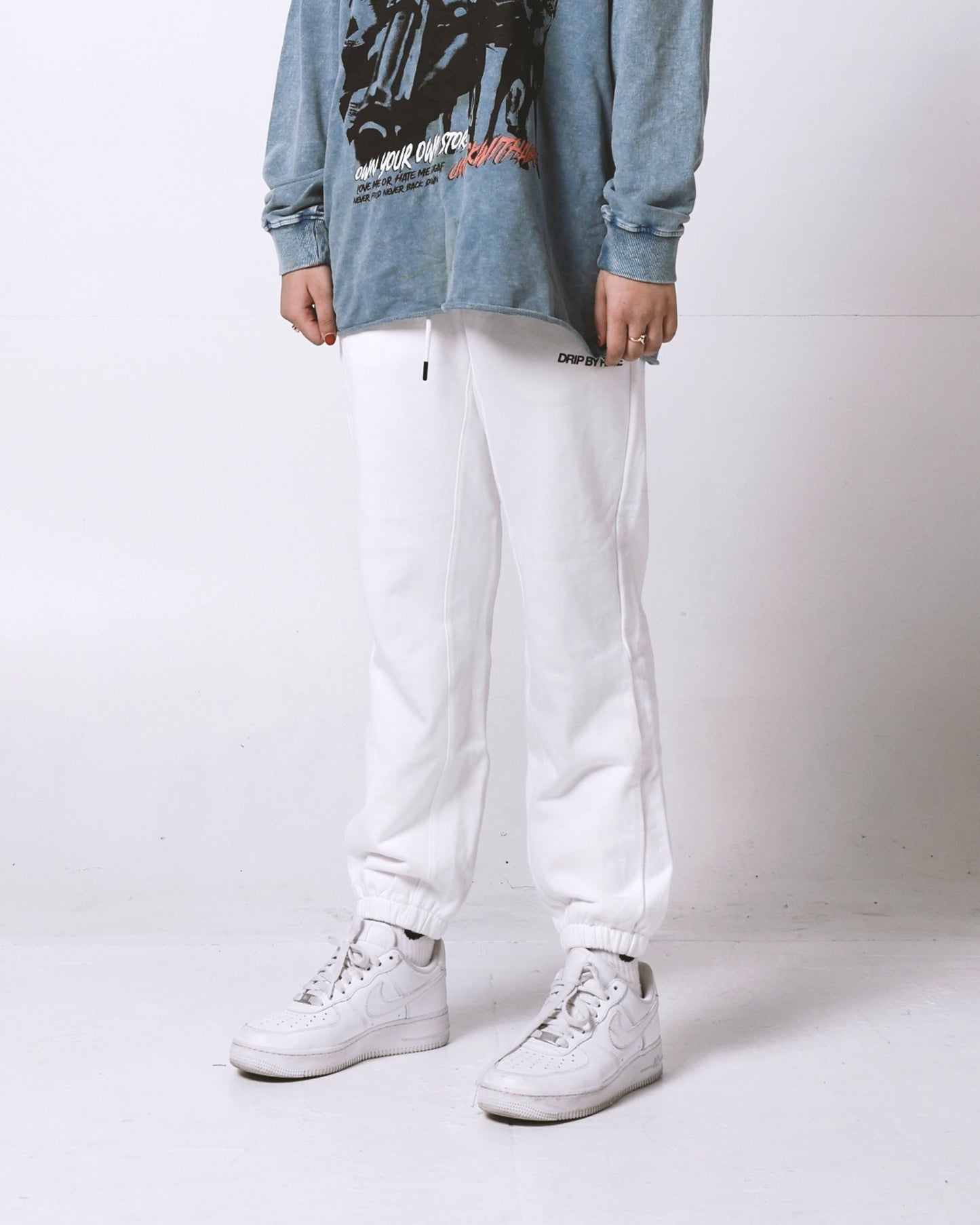WHITE FRENCH TERRY SWEATPANTS - Drip by Rage