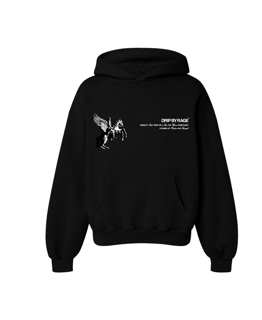 WINGS OF STEEL OVERSIZED HOODIE BLACK - Drip by Rage