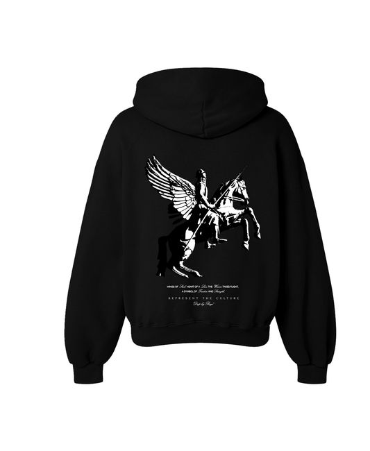 WINGS OF STEEL OVERSIZED HOODIE BLACK - Drip by Rage