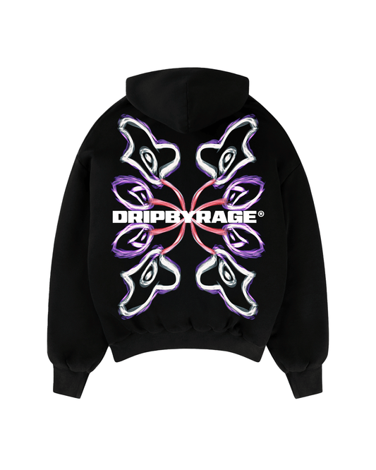 WINGS SUN FADED BOXY HOODIE - Drip by Rage