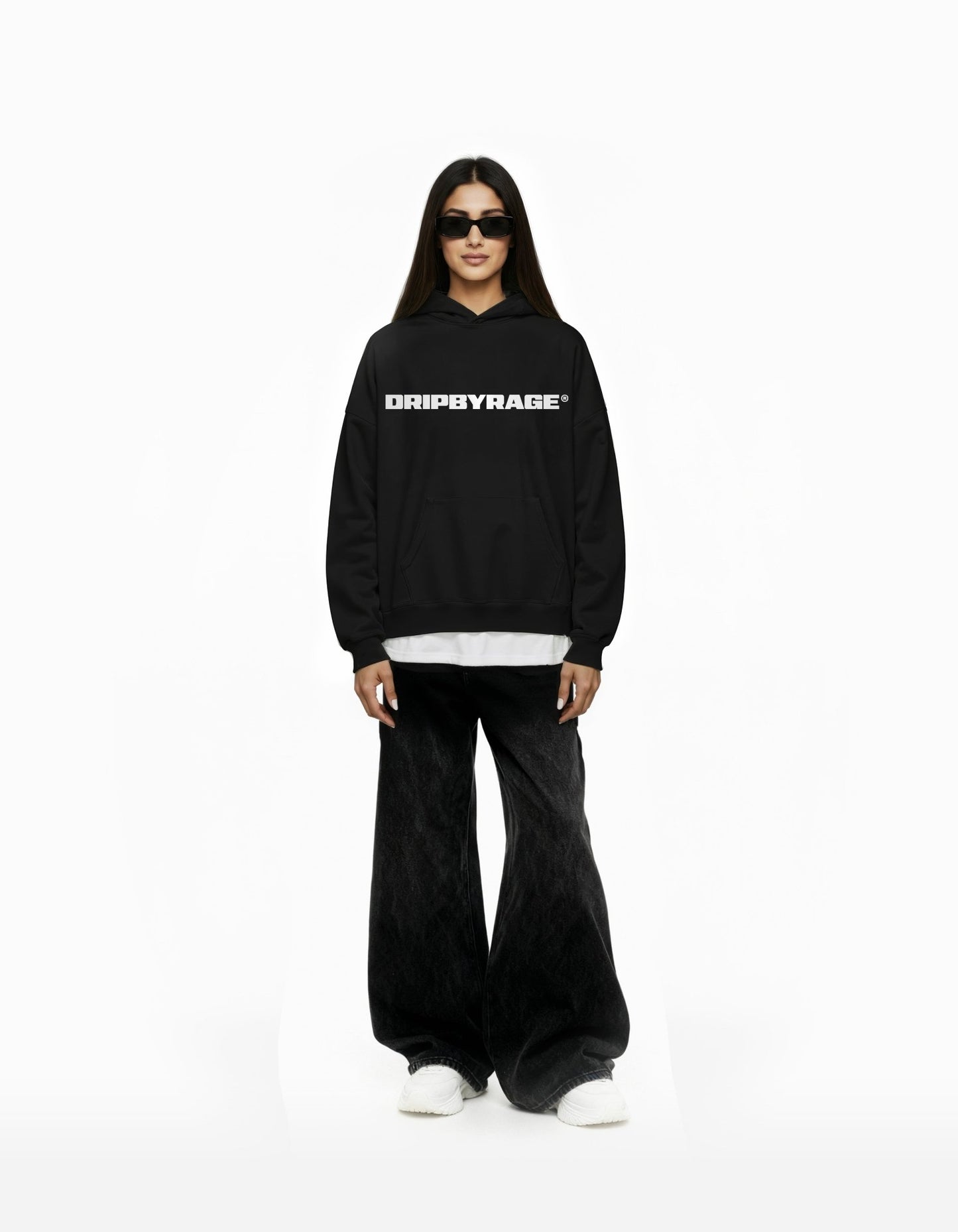 WINGS SUN FADED BOXY HOODIE - Drip by Rage