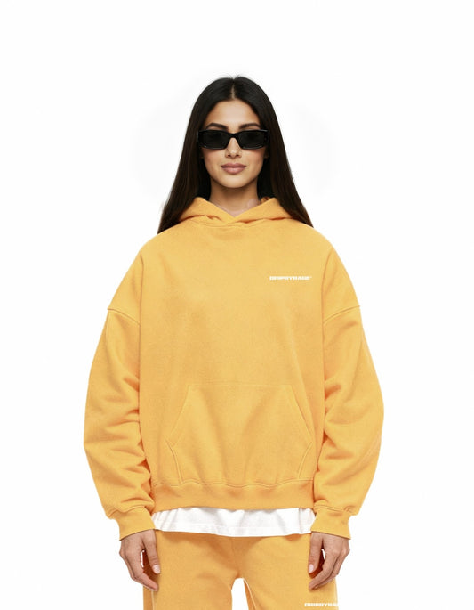 YELLOW HEAVY SUN FADED BOXY HOODIE - Drip by Rage