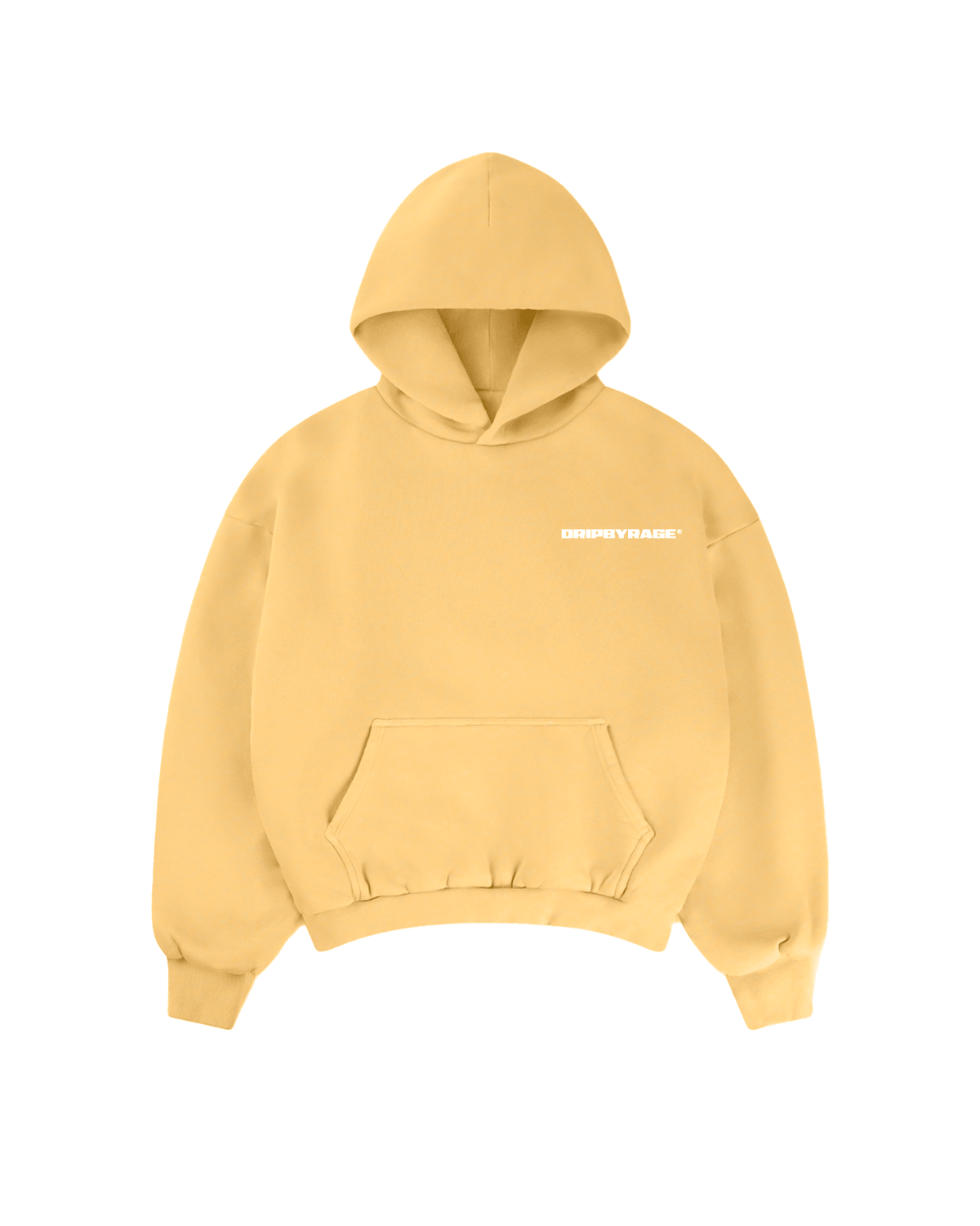 YELLOW HEAVY SUN FADED BOXY HOODIE - Drip by Rage
