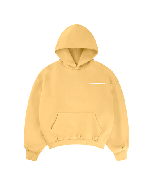 YELLOW HEAVY SUN FADED BOXY HOODIE - Drip by Rage